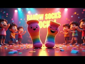 🧦 Rainbow Socks Rock! | Magical Dancing Socks Song | AA Cartoon for Kids