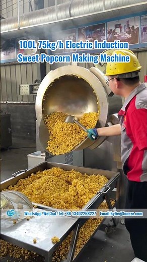 Powerful Industrial 100L Electric Induction Popcorn Machine | 75kg/h Direct Flavored Popcorn