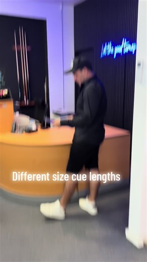Different sized pool cues