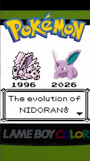 The evolution of Nidoran♂ in Pokemon 1996-2026 #evolution #pokemon #shorts