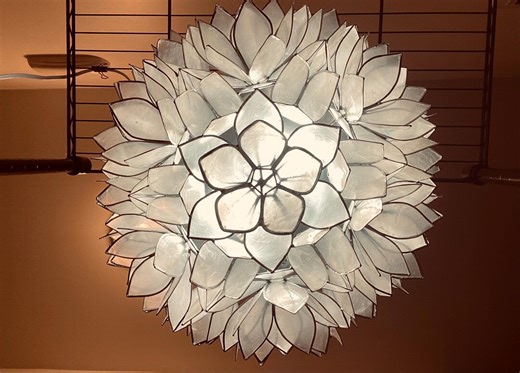 Capiz Shell Lotus Flower Flush Mount Ceiling Light 15"w - Etsy