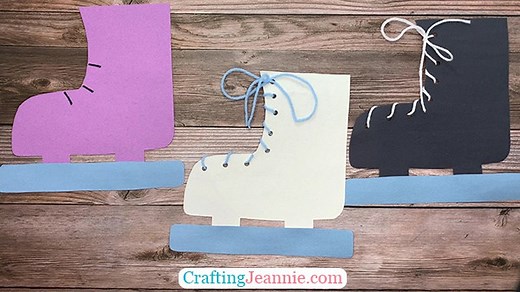 Ice Skate Craft (Free Template) - Crafting Jeannie