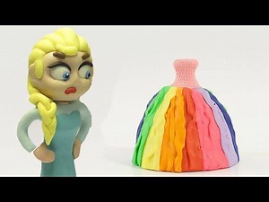 The new colored dress of Princess Elsa 💗 FROZEN DISNEY PLAY DOH CARTOONS FOR KIDS | Doh Motion