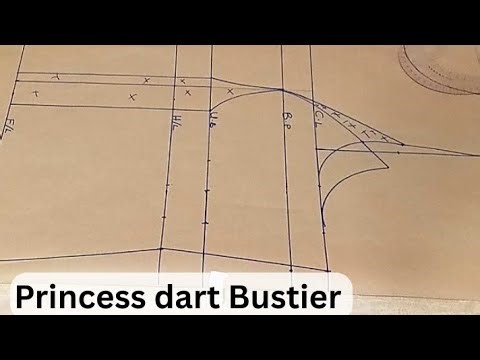 Princess dart Bustier in 4 mins | How to draft a princess dart bustier blouse