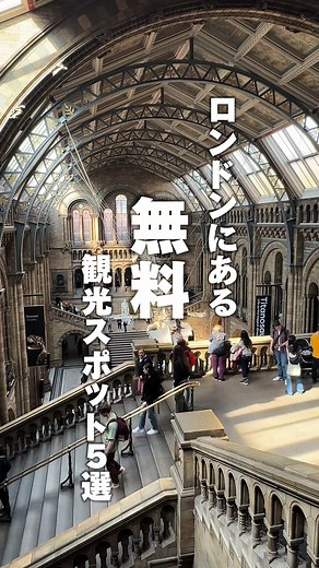 ロンドンで無料で楽しめる観光スポット5選を紹介🇬🇧☺️ ロンドンは物価高いけど 博物館や美術館など、無料で楽しめるのがありがたいよね🥲✨特に自然史博物館のロビーの雰囲気はカッコよくて大好き！！💖 ぜひロンドン観光の際に行ってみてね！！ #イギリス観光 #イギリス観光スポット #ロンドン #ロンドン旅行 #ロンドン生活 #ロンドン観光 #ロンドン在住 #イギリス旅行 #イギリス生活 #イギリス留学 #ロンドン留学 #大英博物館 #ナショナルギャラリー #ロンドン自然史博物館 #スカイガーデン