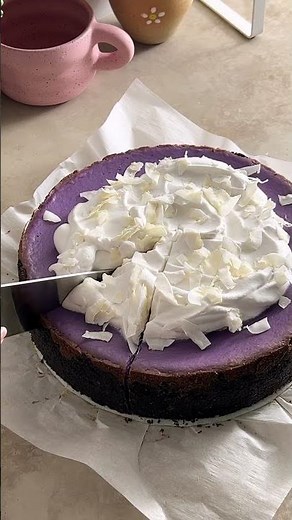 ube cheesecake! oreo crust! whipped coconut cream!