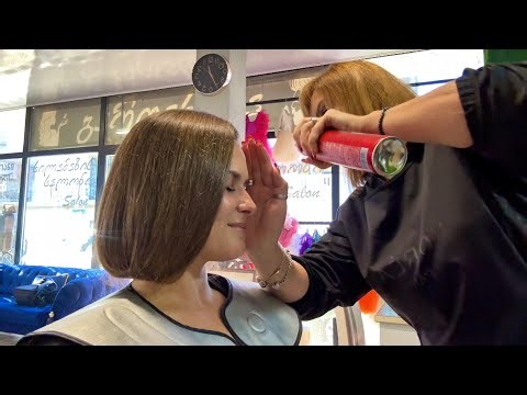 Shampooing | Hair Drying | Styled into a Faux Bob on Long Hair | ASMR Beauty Salon Sounds