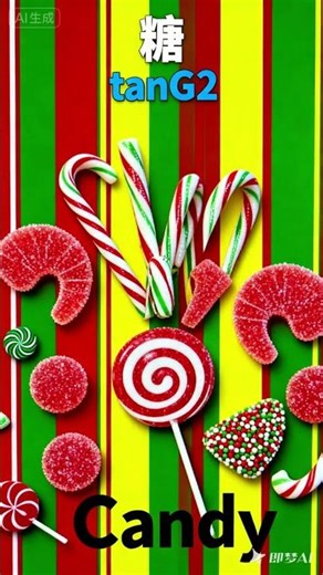 糖 tanG2 Candy #candy #christmas #learnchinese#pinyin#tones#mandarin#immersion#vocabulary#art