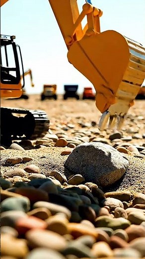 Powerful Excavator Moves GIANT Rock! 🚧 Heavy Equipment Action