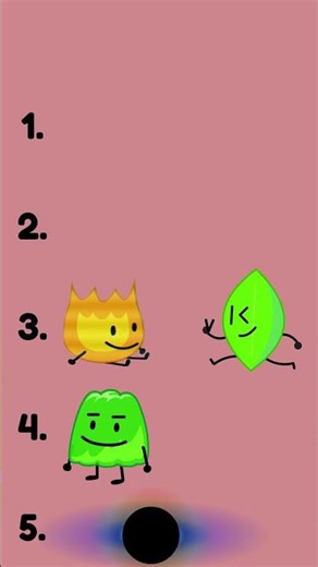 Ranking BFDI Characters #bfdi #ranked #top5