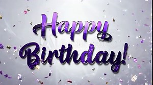 Festive Animation with Confetti and 3D Happy Birthday Text
