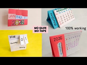2026 Calendar Making Video || no glue no tape paper crafts || origami|| diy || calendar 📆 2026🎉