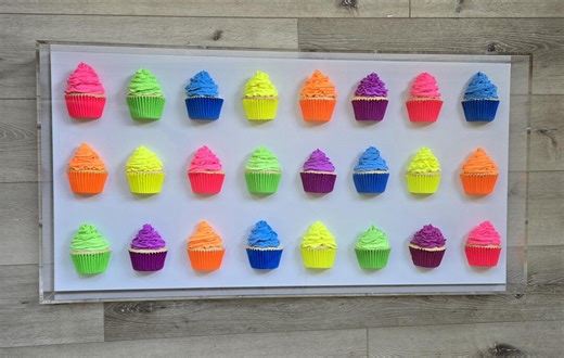 Cupcake Shadow Box Art – 3D Kitchen Decor, Unique Gift, Sweet Treat Themed Decor - Etsy