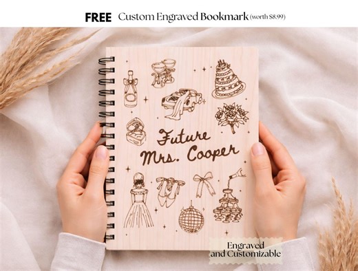 Bride Wedding Planner Personalized Journal, Couple Engagement Gift for Her, Custom Bride Name Journal, Bridal Shower Gift, Wedding Notebook - Etsy