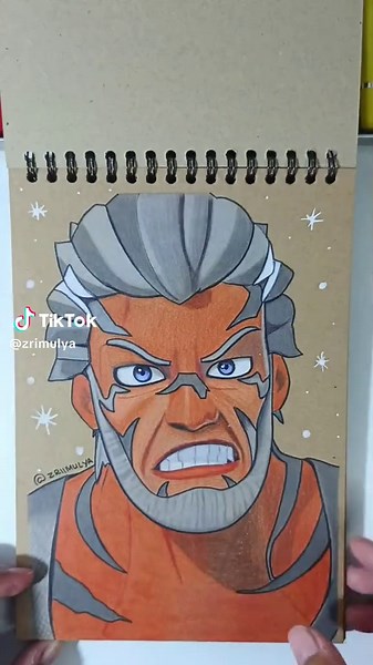 Menggambar Red Ruby dengan Crayon