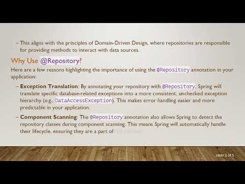 Understanding the @ Repository Annotation in Spring REST Applications