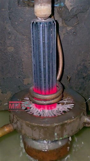 Tata 1312 Teeth Induction Hardening Process Satisfying Metal Quenching #manufacturing