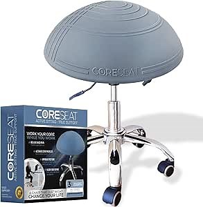 THE ORIGINAL Balance Fit Ball Office Chair, Adjustable Desk Stool - Ergonomic Office Chair, Exercise & Yoga Ball for Office, Stability Balance Ball Provides Support & Core Strength 3 YEAR WARRANTY