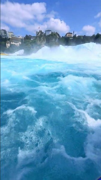 Epic Waterfall Adventure 🚤💙 | Rheinfall Boat Ride Switzerland #shorts #ytshorts
