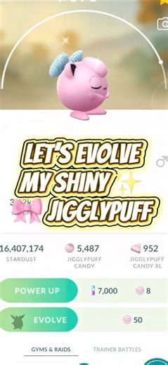 Let’s Evolve My Shiny ✨ 🎀 #jigglypuff in #pokemongo #pokemon #shinypokemon #videogames #gaming