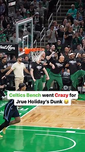 The Celtics Bench was HYPE after Jrue Holiday dunked it 😂😂 - #celtics #bostonceltics #jrueholiday ⚡️ by PrizePicks | CLNS Media Network