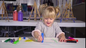 Modfamily Mod Paint Sticks - Washable Solid Tempera Paint Markers (6 Pack) - Kid's Art Supply - Aqua, Royal Blue, Tangerine, Bright Yellow, Lime Green, Bright Pink