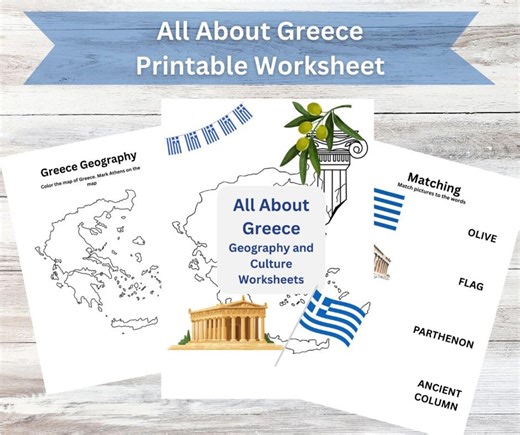 All About Greece Worksheets | Geography & Culture Study Unit for Kids - Etsy