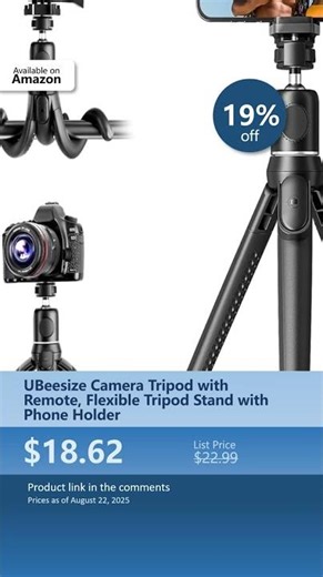 UBeesize Camera Tripod with Remote, Flexible Tripod Stand with Phone Holder