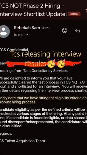 After a long time tcs releasing interview results #tcs #interview #results