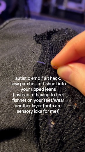 Ripped Jeans DIY: Sew Fishnets for Comfort
