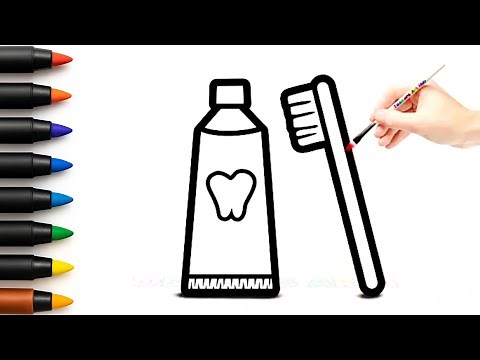 How to Draw Toothpaste & Toothbrush • Quick Toothbrush & Toothpaste Sketch • Simple Beginner Drawing