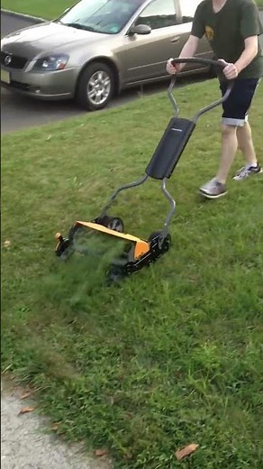 Fiskars StaySharp Max Reel Mower in Thick Grass