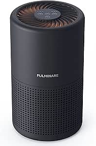 Air Purifiers for Bedroom, FULMINARE H13 True HEPA Air Filter, Quiet Air Cleaner With Night Light, Portable Small Air Purifier for Home, Office, Living Room Black