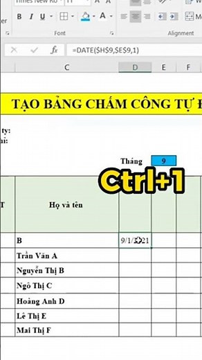 Cách tạo bảng chấm công cực xịn trong excel