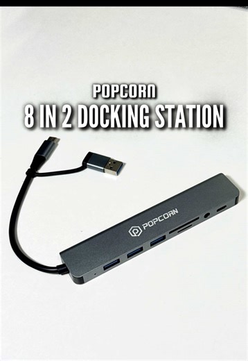Running out of ports? Not anymore 👀 @Popcorn Southeast Asia The Popcorn 8-in-2 USB-C Hub keeps your whole setup connected, fast, compact, and built for creators. It packs USB 3.0, USB-C, SD/TF card slots, and 3.5mm audio all in one sleek dock. Whether it’s for a laptop or mobile setup, it handles everything you throw at it. Clean look, solid build, and plug-and-play ready. 🔥 Specs: • 8 Ports 2 Connectors • USB 3.0 Dual USB 2.0 • USB-C SD/TF Card Reader • 3.5mm Audio Jack • Works with PC, Lapto