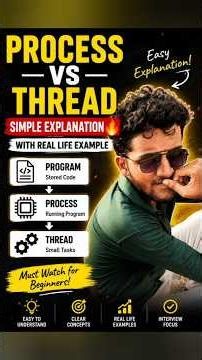 Process vs Thread with Real Life Example | OS Interview Questions
