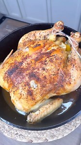 Melissa Kauper on Instagram: "Comment “link” for my roast chicken recipe. 💕✍🏼 to go directly to your 📫 This recipe was served in my home when I was young every Monday night and we always look forward to it. In my opinion it’s much better than a rotisserie chicken and the way we cook it it’s juicy meat and crispy skin. The best part is the au jus at the bottom of the roaster so don’t discard that serve your chicken with that poured all over and on the potatoes too. I like to cook my chicken in