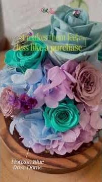 Preserved Flowers Dome (Horizon Blue Carnation) Showcase | SKfleur Singapore