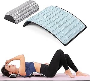 JFMkaer Back and Neck Stretcher Kit, 350lbs Multi-Level Lumbar Stretcher for Neck Pain Relief, Lower Back Pain Massager for Sciatica, Scoliosis, Herniated Disc, Men & Women Back Cracker, 2024 Design