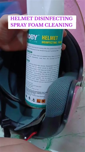 Easy to use for cleaning and disinfect your helmet , spray and Just wipe it and the dirt and bad smell from your helmet will be gone, only available here in the yellow basket⬇️ #helmetcleaningfoam #affiliatecreator #affiliatetiktok