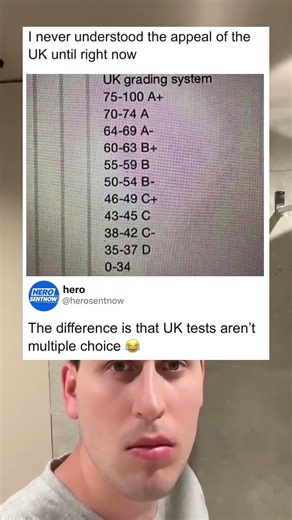 The UK grading scale looks completely different