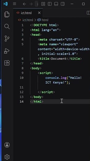 Write Your First JS Program in 2 Mins! 💻 #JavaScript #CodingForBeginners #ICTKenya
