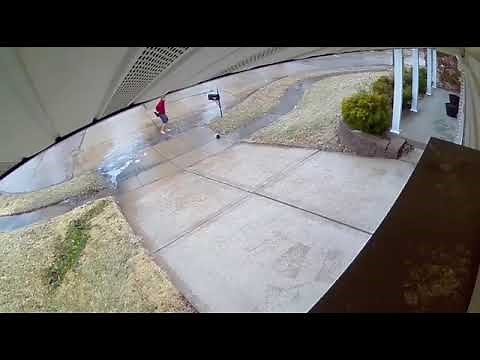 Man fall and slides down his driveway on ice😂