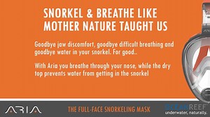 Specs about our exciting new product Full Face Snorkeling mask, ARIA ! To see the product in real life an get more info visit our booth 1043 DEMA in Orlando! #OCEANREEF #ARIA #FullFaceSnorkeling | OCEAN REEF, INC.