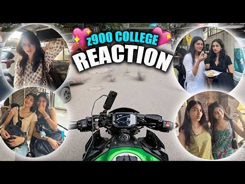 Taking My loud superbike to college😍|Kawasaki z900|public reaction#kawasakigirl #reaction#z900