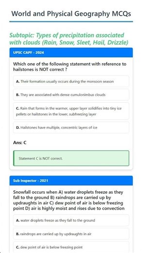 Types of precipitation associated with clouds Rain, Snow, Sleet, Hail, Drizzle