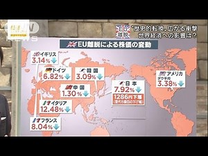広がる衝撃 EU離脱による世界経済への影響は(16/06/26)