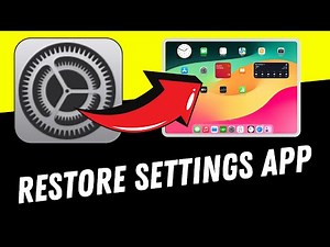 MISSING SETTINGS APP on the iPad — Here's How to Bring it BACK!