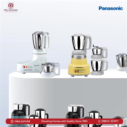 Panasonic Mixer Grinders ⚡ Blend, grind & mix with the largest collection – backed by the best warranty! ✅ Wide Range of Models Available ✅ Powerful Motor for Fast Grinding ✅ Durable & Long-Lasting Performance ✅ Easy to Use & Clean ✅ Best Warranty Assurance 🌐 Order Now: https://mke.com.bd/kitchen/blenders-grinders-juicers/blenders?manufacturer=panasonic 📞 Hotline: 09613-333111 🏬 Showrooms: https://mke.com.bd/showrooms #PanasonicMixerGrinder #MixerGrinderBD #PanasonicAppliances #KitchenEssenti