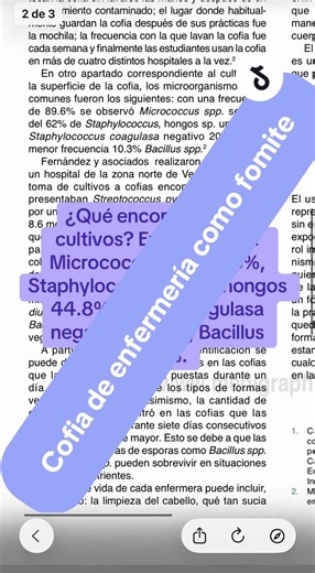 Cofia y contaminación, cofia de enfermería como fomite #enfermeria #enfermera #cofia #parati #estudiantedeenfermeria
